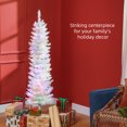 thumbnail image 5 of Christmas Trees HOMCOM 5ft Tall Pencil Prelit Artificial Christmas Tree Holiday Décor with 250 Colorful Surface Branches, 150 Colorful LED Lights, White,Artificial Christmas Trees, 5 of 9