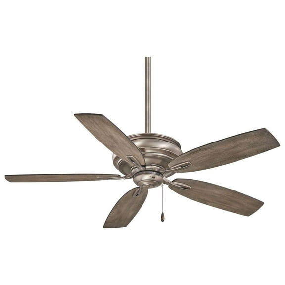Ceiling Fan In Transitional Style 16.5 Inches Tall By 54 Inches Wide-Burnished Nickel Finish-Seashore Grey Blade Color Minka Aire Fans F614-Bnk