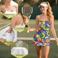 thumbnail image 6 of Garronmavis Womens Athletic Dress Sleeveless Lightweight Athletic Golf Tennis Dress with Built-in Shorts U Neck Travel Vacation Dresses Floral Print Outfits, Colorful Hippie Flowers, Size XL, 6 of 7