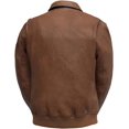 thumbnail image 2 of First Mfg Co - Moto Bomber - Mens Motorcycle Biker Jacket - Leather - Brown - Small, 2 of 5