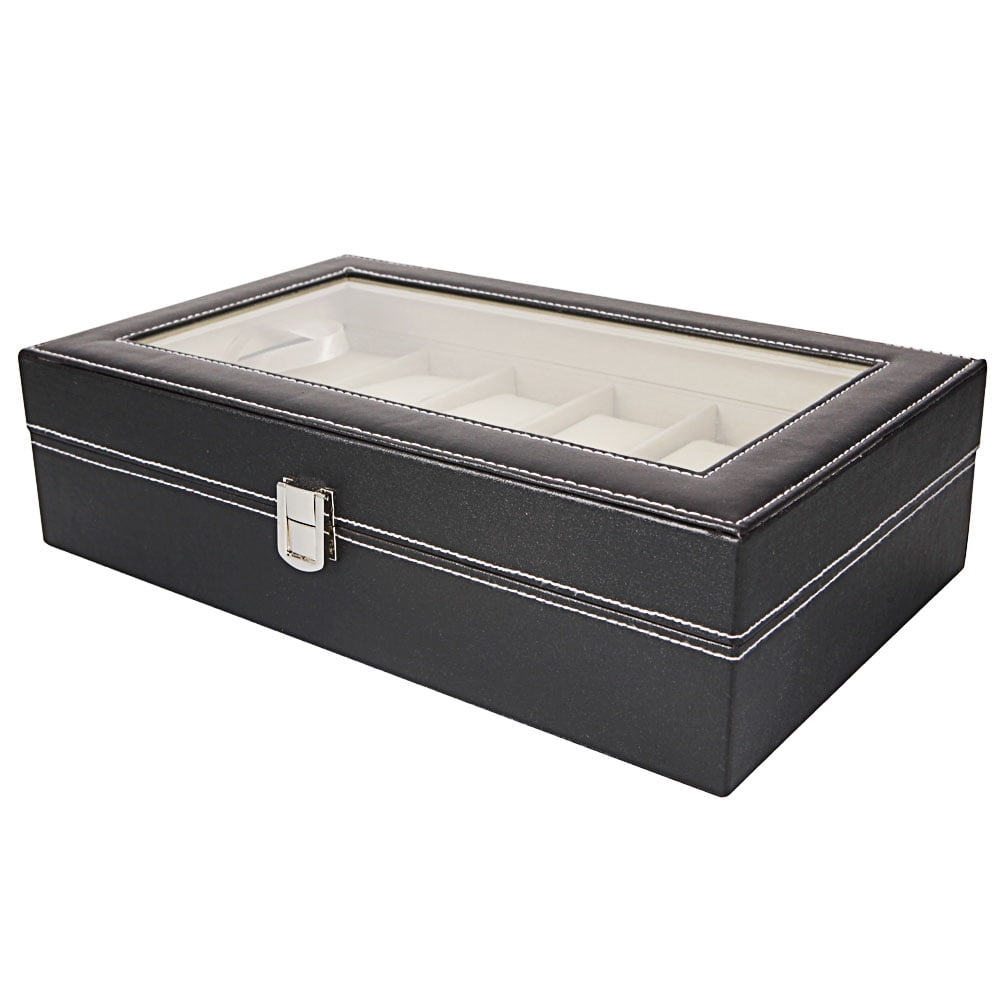 Lowestbest 12 Cube Watch Collection Box, Top-level Leather Watch Collection Box, Black Lowestbest 12 Cube Watch Collection Box, Top-level Leather Watch Collection Box, Black