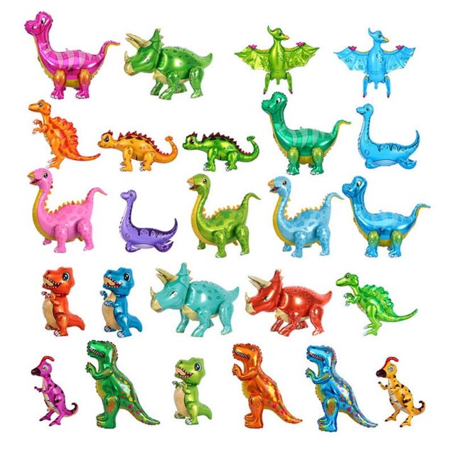 Globo de película de aluminio con forma de dinosaurio estéreo 4D, tiranosaurio, triceratops, pterosaurio, estegosaurio, lindo globo de montaje con forma de tiranosaurio rex