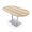 Blonde Surfside Ash w/Silver Base, variant on Racetrack Bistro Height Meeting Table Double Metal Base 46x84 Bar Table