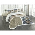 thumbnail image 3 of Ambesonne Coastal Quilted Bedspread Set 3 Pcs, Sand and Pebbles Collage, King Size, Multicolor, 3 of 5