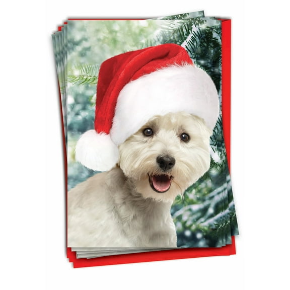 NobleWorks, Holiday Wonderful Westies - 12 Funny Christmas Cards Boxed - Bulk Set, C6324IXSG-B12x1