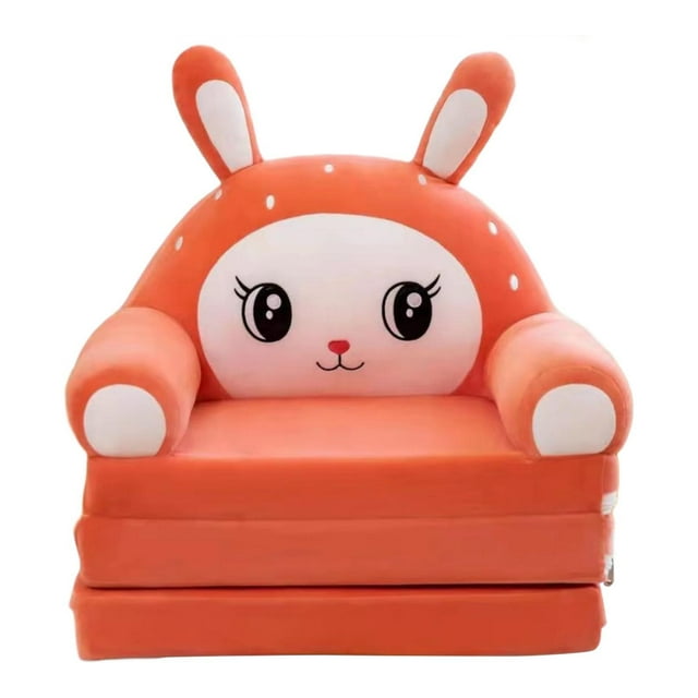 Cojín del sillón del sofá del sofá de la cama del sofá para niños muebles para el hogar suave silla de sofá plegable para niños para niñas vivero Naranja