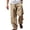 Khaki, variant on Mens vintage fashion trousers breathable cotton linen material loose casual pants relaxed fit all season daily street style Khaki 2XL