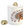 thumbnail image 2 of Yorkie Piggy Bank, Yorkshire Terrier in Bonnet Culture Hand Drawn Dog Canine Illustration, Ceramic Coin Bank Money Box for Cash Saving, 3.6" X 3.2", Multicolor, by Ambesonne, 2 of 4