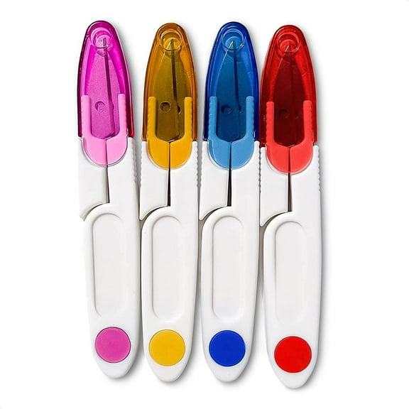 KEINXS U-Shaped Thread Scissors, Craft Scissors, Portable Strong Embroidery Thread Scissors with Protective Cover for Fabric, Crafts Scissors for Sewing