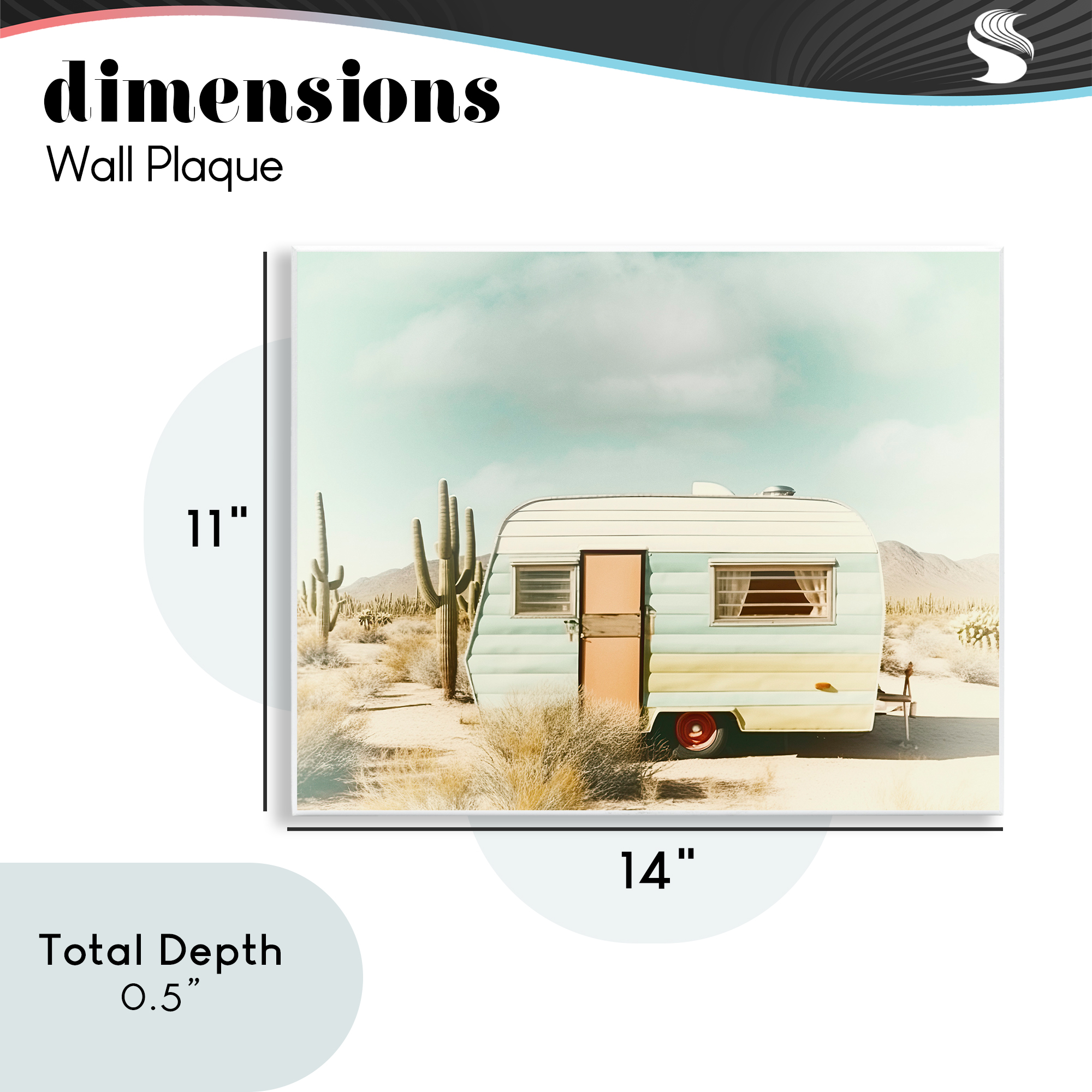 Desert Trip Vintage Wall Plaque Art, design by Decent Exposures
