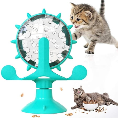 Cat Toys, Windmill Leaking Food Toy For Indoor Cats With Suction Cup