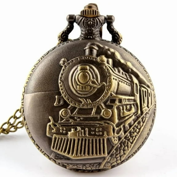 Retro Style Train  Pocket Watch