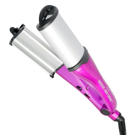 Bed Head Swerve and Curve 2 in 1 Tourmaline + Ceramic Hair Waver Iron, Pink