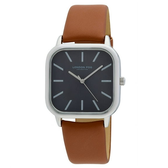 London Fog Grey Square Grove Strap 35mm Watch