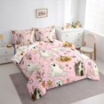 thumbnail image 3 of Manfei Pumpkin Lantern Ghost 7 Pieces Bedding Comforter Set,Happy Halloween Full Bedding Set,Pink White Brown Fitted Sheet Flat Sheet For Teens Boy,Microfiber Bedroom Decor Reversible, 3 of 8