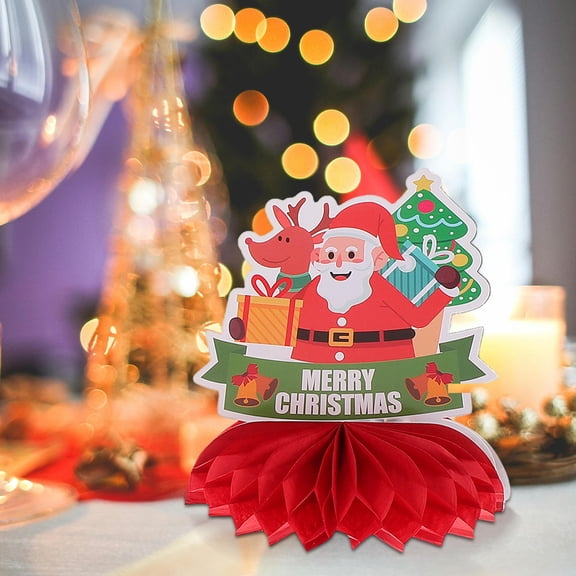 AURARMLET 9-Piece Honeycomb Paper Centerpieces Set for Christmas Party Table Decorations and Home Holiday Decor