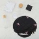 thumbnail image 4 of Bolsa de maquillaje bordada en forma de corazón con lazo para viajar, poliéster negro, 4 of 6