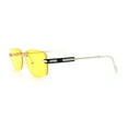 thumbnail image 6 of Rimless Rounded Rectangle Hustler Fashion Metal Frame Sunglasses Gold - Yellow, 6 of 7