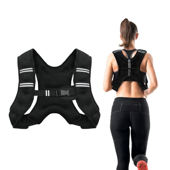 Behome Weighted Vest, 11lb Rucking Vest with Reflective Stripe & Large Pocket for Running, Training Workout, Jogging, Walking