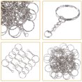 thumbnail image 3 of 60 PCS 25mm Keyrings with Chain, Steel Keychain Rings，JUN, 3 of 5