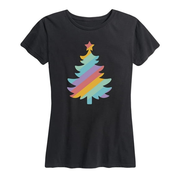 Instant Message - Rainbow Christmas Tree - Women's Short Sleeve Graphic T-Shirt