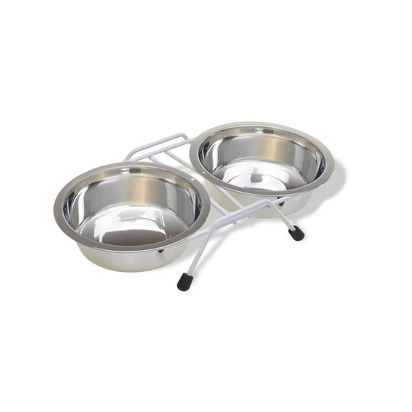 Gamelle double avec support métallique de Van Ness ,47 L ; ,235 L de chaque côté