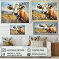 thumbnail image 4 of Designart "Pastel Landscape With A Cow I" Animals Cow Floater Framed Canvas Wall Art, 4 of 5