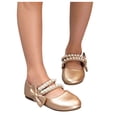 thumbnail image 6 of newwalpole Toddler/Little Girls' Ballerina Flat Mary Jane Princess Dress Shoes - Wedding School Party Gold for Size 12, 6 of 9