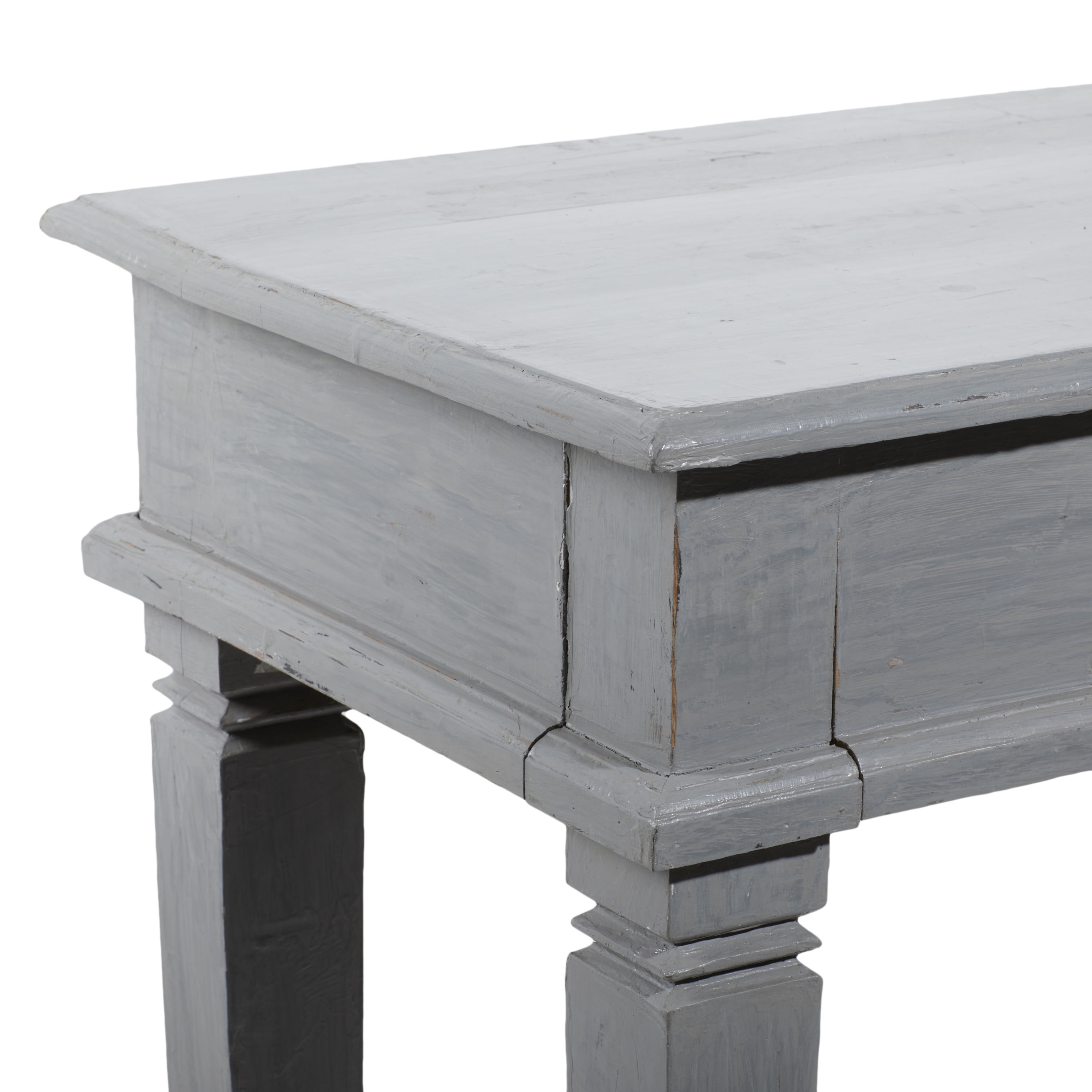DecMode 30" x 59" Grey Mahogany Rustic Console Table