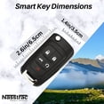thumbnail image 2 of Nasstrac New Remote Flip Key Fob 2010-2020 GM 5 Button, Replacement for Impala, Malibu, Cruze, Equinox, and Other Vehicles, FCC ID: OHT01060512, 2 of 7