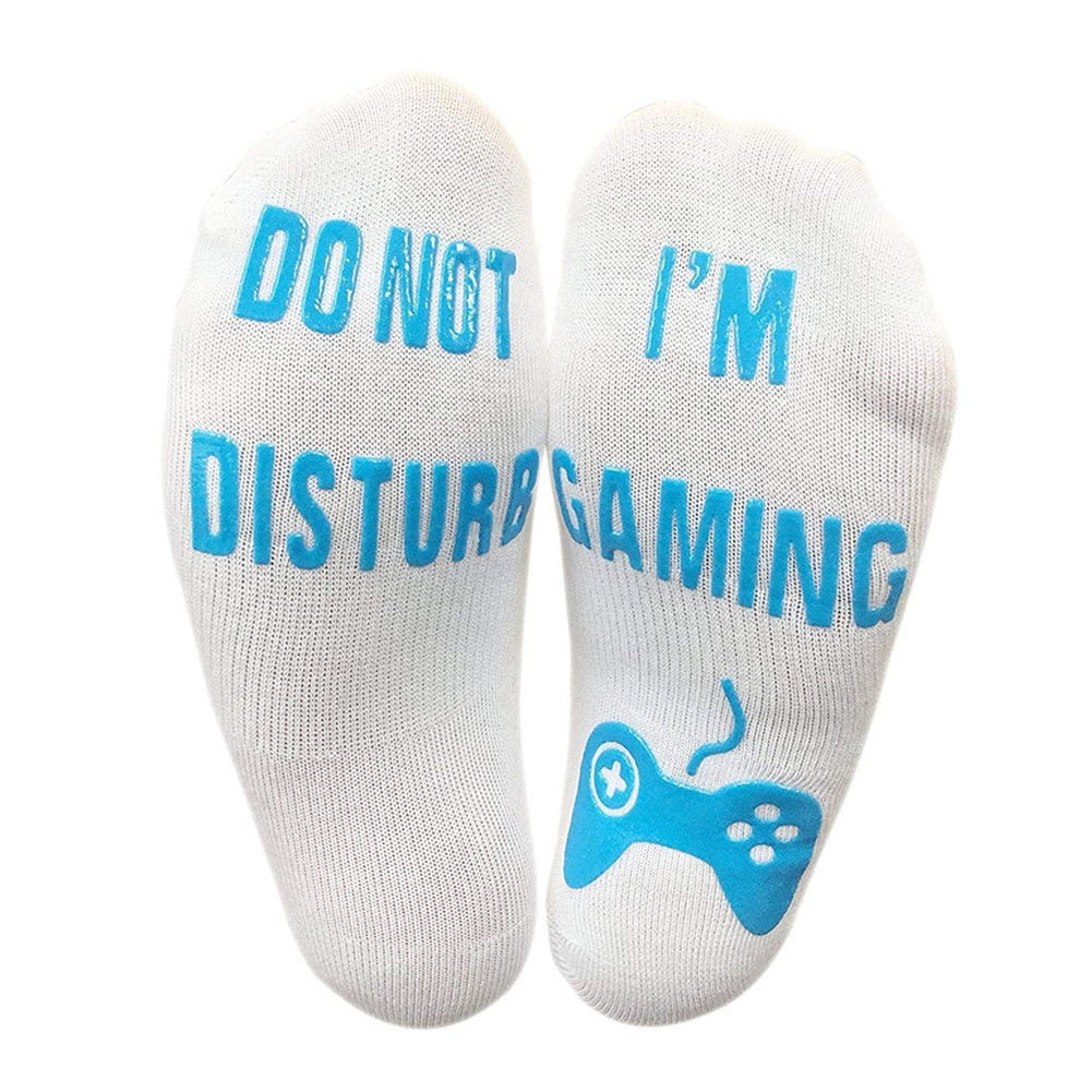 Unisex Novelty Socks Do Not Disturb I Am Gaming Funny Letter Printed Socks Gift 