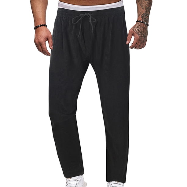 Pantalones deportivos de longitud completa para hombre, pantalones de chándal con cintura elástica y bolsillos.