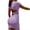 Purple, variant on Bigersell Wedding Guest Dresses Plus Size Women Fashion Solid Color V-Neck Sleeveless Short Sleeve Sheath Mini Dress Vacation Dresses for Female Beach Regular Mini Dresses, Style 22748, Black M