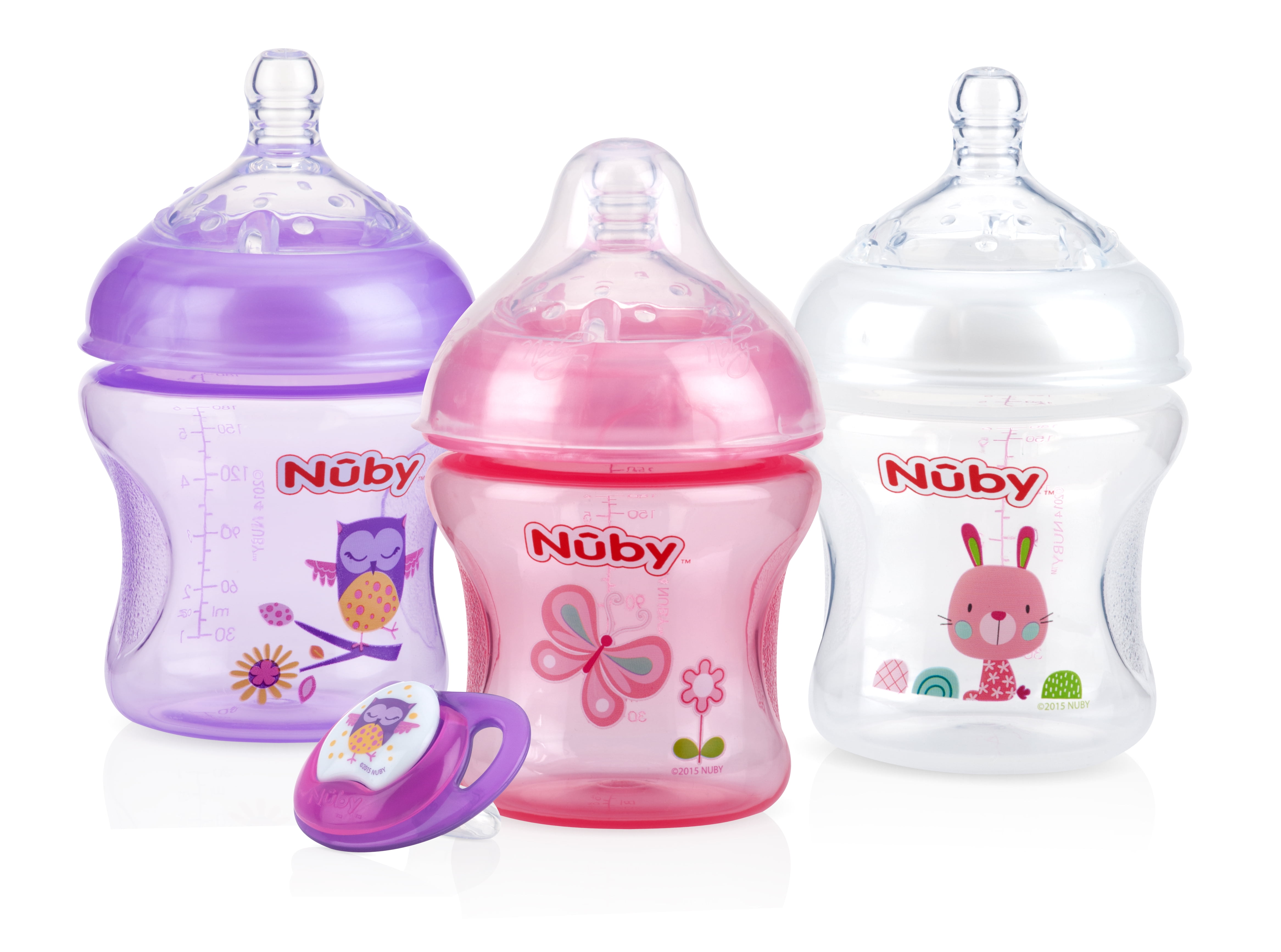 Nuby Natural Touch Tinted 3pk 6oz 