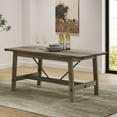 thumbnail image 2 of WAMPAT 67.7 Inch Dining Table，Wood Kitchen Table for six Person, 2 of 7