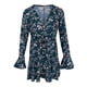 thumbnail image 2 of Vestido cruzado floral boho acampanado mangas largas vestidos de patinadora plisados de cintura alta Sunnimix  vestido de fiesta de flores, 2 of 8