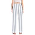 thumbnail image 3 of Dailycode Women's Pajama Pants Wide Leg Lounge Pj Bottoms With Pockets Sky Gray and White Stripes, 3 of 7
