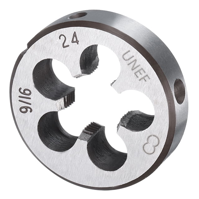 Uxcell Round Threading Die 9/16-24 UNEF Thread Right Hand Screw Cutting Fixed Dies, Alloy Tool Steel Tapping Repair Tool