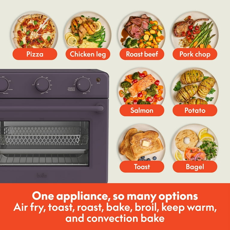 Bella 6-Slice Air Fry Toaster Oven with 7 Presets, Plum photo 5