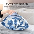 thumbnail image 4 of Yayeee Pillowcase Standard Size Set of 2 Satin Wrinkle Resistant Pillow Case, Blue Floral Pattern, 4 of 7
