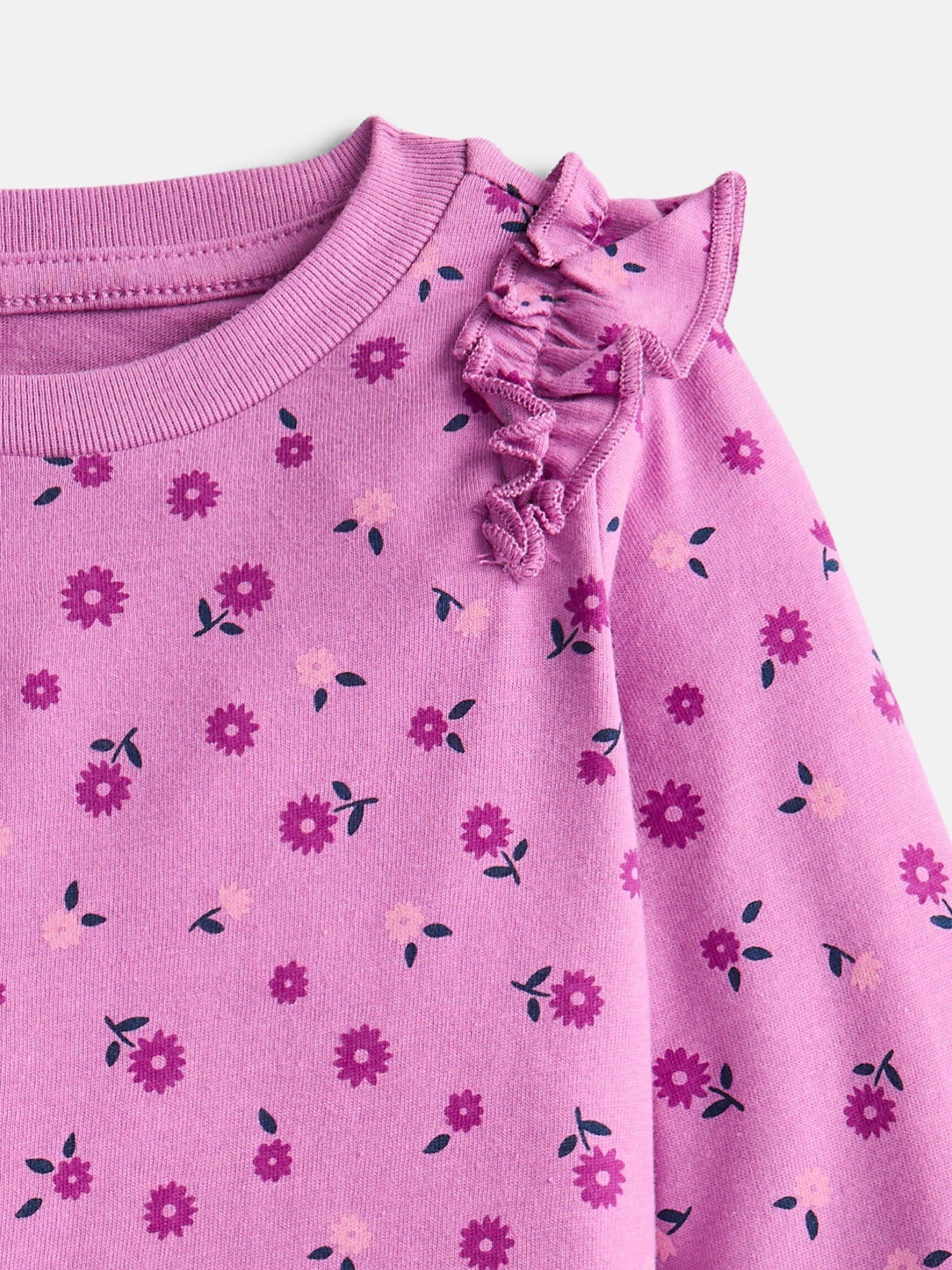 Wonder Nation Baby and Toddler Girls' Tee with Long Flutter Sleeves, Sizes 0M-5T