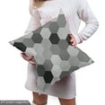 thumbnail image 5 of Ambesonne Charcoal Fabric by the Yard Upholstery, Greyscale Hexagons Grid, 5 Yards, Grey Charcoal Grey White, 5 of 5