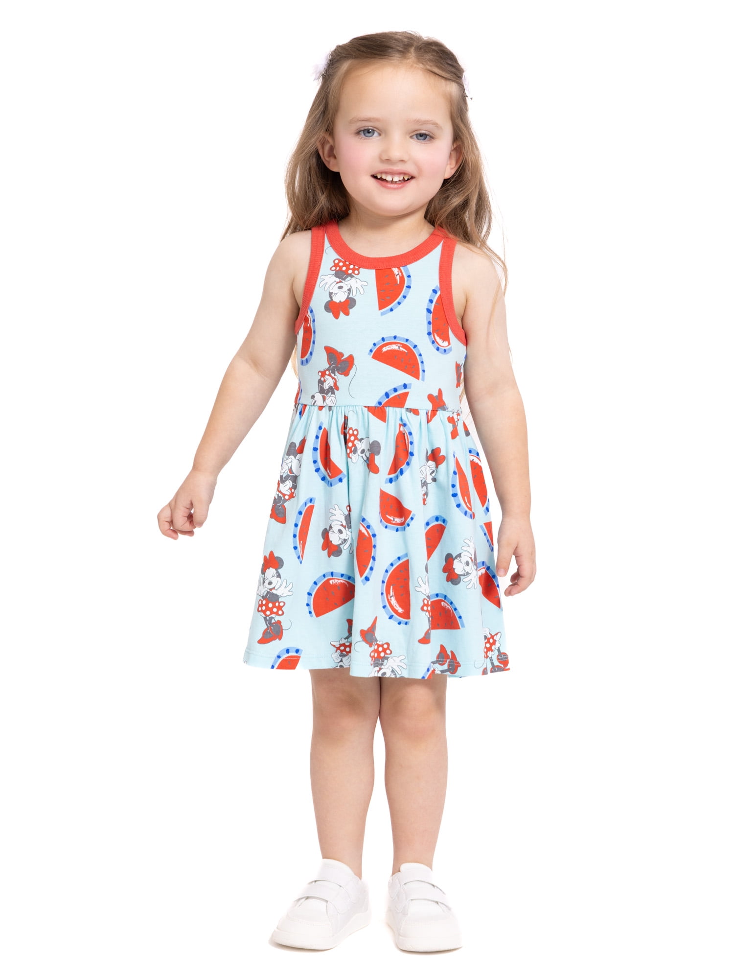 Minnie Mouse Toddler Girls Allover Print Graphic Tank Dress, Sizes 12M-5T