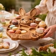 thumbnail image 6 of Easter Bunny Wooden Charcuterie Board, Natural Solid Wood with Compartments for Cheese, Meats, Fruit, Farm Themed Party (Cooked Food Platter - Bunny), 6 of 6