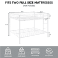 thumbnail image 3 of Aukfa Metal Bunk Bed Full over Full, High Guardrail and Metal Slats, Space-Saving Bed Frame for Kids Teens, White, 3 of 8
