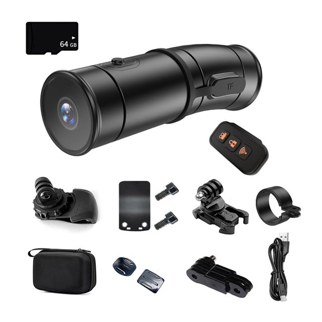 Maytalsory ABS Motorcycle Dual Lens Dash Cam Handlebar Recorder Motorcycle Dash Cam Front And Rear Full HD 2K Camera Easy 64GB Card