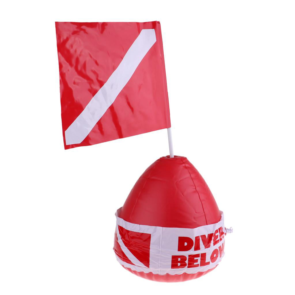 Down Flag Float & Surface Buoy Marker Safety Inflatable Diving Buoy Diver 