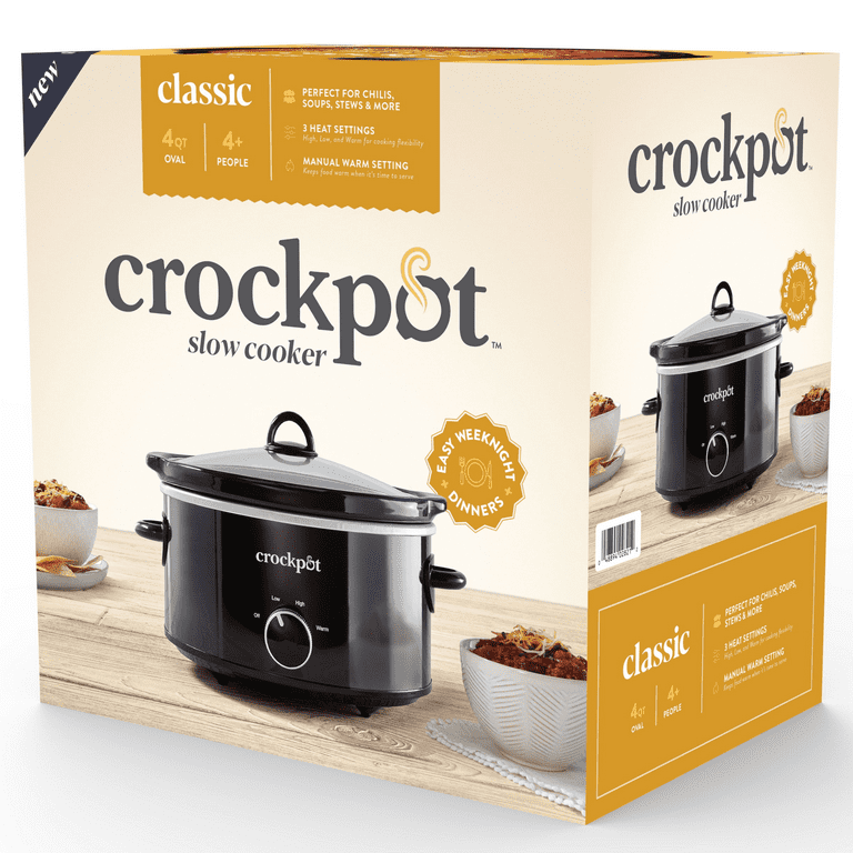 Crock-Pot 4-Quart Classic Slow Cooker, Black 