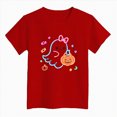 thumbnail image 4 of KPOPLK Kids Halloween T-Shirt Toddler Girls Cute Fall Pumpkin Ghost Print Tee Short Sleeve Shirt Size 2-3 Years,Red, 4 of 5