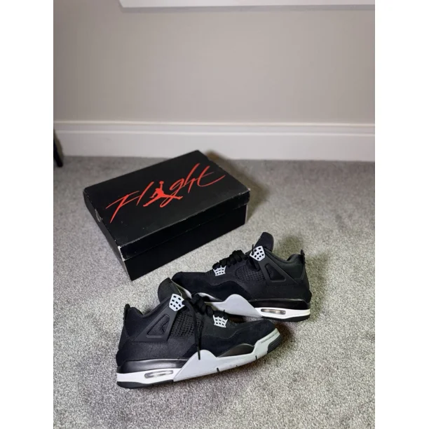 Ni - ke Air Jordan 4 Retro SE Black Canvas DH7138-006 Mens Size 10.5 Clean